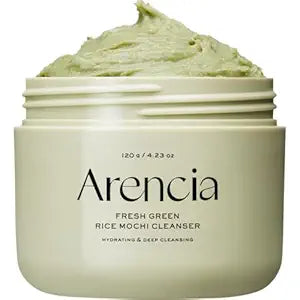 ARENCIA Korean Rice Mochi Face Cleanser - Face Wash, Gentle Scrub All in One for Deep Cleansing, Moisturizing, Pore Minimizing with Rice Water & Green Tea (4.23oz)