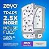Zevo Flying Insect Trap Refill Cartridges for Fruit Flies & Gnats, 4 Count | Fits Zevo MAX & Zevo Flying Insect Trap, Catches House Flies, Gnats & Fruit Flies 24/7, No Added Fragrance or Dyes