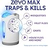 Zevo MAX Bug Catcher and Gnat & Fruit Fly Trap Indoors, 1 Base & 2 Refills | Fits 2x More Bugs Than Original Zevo Trap, Catches House Flies, Gnats & Fruit Flies 24/7, Blue & UV Light, No Insecticides