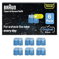 Braun Clean & Renew Refill Cartridges CCR, Replacement Shaver Cleaner Solution for Clean&Charge Cleaning System, Pack of 6