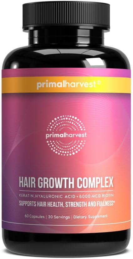 Primal Harvest Hair Growth Complex - Daily Supplement, Gluten & Dairy Free
