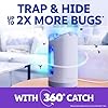 Zevo MAX Bug Catcher and Gnat & Fruit Fly Trap Indoors, 1 Base & 2 Refills | Fits 2x More Bugs Than Original Zevo Trap, Catches House Flies, Gnats & Fruit Flies 24/7, Blue & UV Light, No Insecticides