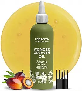 Lebanta Batana Oil For Hair - 100% Pure, Raw &amp; Natural Blend With Organic Castor, Pumpkin Seed, Coconut and Rosemary Oil - Thicker, Stronger Looking Hair For Men &amp; Women Scalp - 4 FL OZ