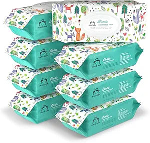 Amazon Brand - Mama Bear Gentle Formulated without Fragrance Baby Wipes, Hypoallergenic, Sensitive Skin, Unscented, 800 Count (8 Packs of 100)